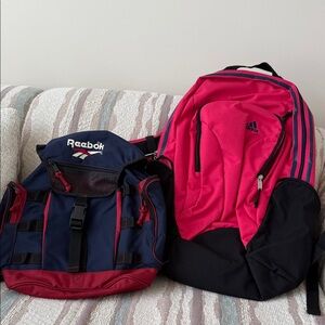 Reebok and Adidas Backpack Set